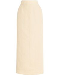 Posse - Exclusive Emma High-waisted Linen Midi Skirt - Lyst