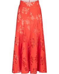 Silvia Tcherassi - Grettel Embroidered Cotton Midi Skirt - Lyst