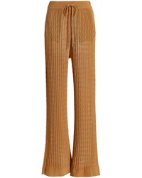 Dodo Bar Or Gail Pointelle-knit Trousers - Brown