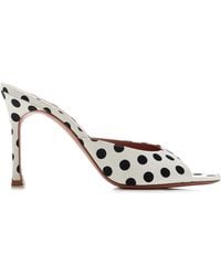 AMINA MUADDI - Alexa Polka-Dot Satin Mules - Lyst