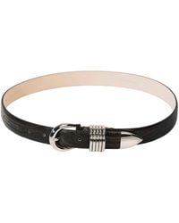DEHANCHE - Hollyhock Lizard-Effect Leather Belt - Lyst