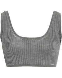 Prada - Ribbed Silk Cropped Bra Top - Lyst