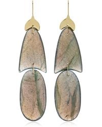 Ten Thousand Things - Small Flat Arrow 18k Yellow Gold Labradorite Earrings - Lyst