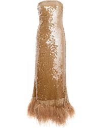 ANDRES OTALORA - Exclusive Del Cielo Feather-Embellished Midi Dress - Lyst