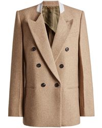 Victoria Beckham - Wool-Blend Double-Breasted Blazer - Lyst