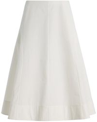 KHAITE - Artin Organic Cotton Midi Skirt - Lyst