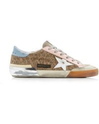 Golden Goose - Super-star Penstar Leopard-print Suede And Leather Sneakers - Lyst