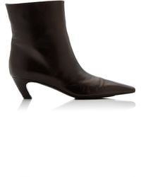 Khaite - Arizona Leather Ankle Boots - Lyst