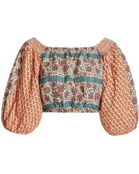 BOTEH - Clementine Linen Cropped Top - Lyst