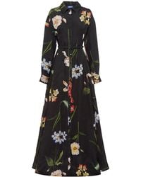 LEO LIN - Josephine Printed Silk Gown - Lyst