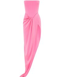 Alex Perry Cordell Bustier Satin Gown in Black | Lyst