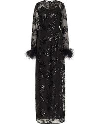 Erdem - Feather-embellished Sequinned Silk-organza Gown - Lyst