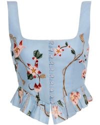 Agua Bendita - Eslabon Navegante Linen Cropped Top - Lyst