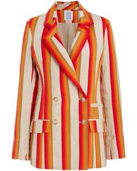 Rosie Assoulin - Striped Linen-cotton Blazer Jacket - Lyst