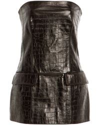 TOTEME - Strapless Croc-Embossed Leather Strapless Top - Lyst