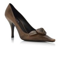Prada - Re-Edition Floral-Appliquéd Leather Pumps - Lyst