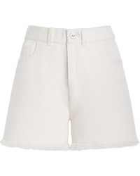 Barrie - Distressed Denim-Like Cashmere Shorts - Lyst
