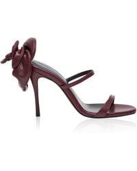 Magda Butrym - Flower-Embellished Leather Sandals - Lyst