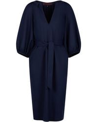 Martin Grant - Wool-Blend Balloon-Sleeve Midi Dress - Lyst