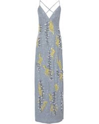 DES_PHEMMES - Sequined Floral Design Maxi Dress - Lyst
