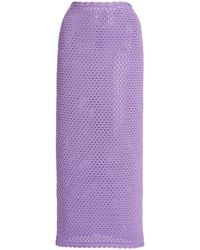 Dolce & Gabbana - Crocheted Cotton Midi Skirt - Lyst