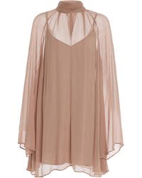 STAUD - Esther Chiffon Mini Dress - Lyst