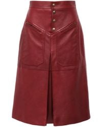 Chloé - Leather Midi Skirt - Lyst