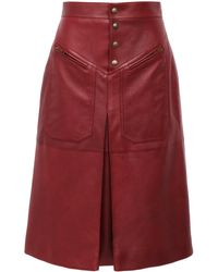 Chloé - Leather Midi Skirt - Lyst