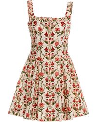 Agua Bendita - Moriche Floral Cotton Mini Dress - Lyst