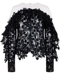 Oscar de la Renta - Off-The-Shoulder Guipure Top - Lyst