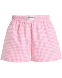 DES_PHEMMES - Exclusive Riviera Gingham Cotton Mini Shorts - Lyst