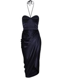 ANDRES OTALORA - Laguna Salada Wrap-Effect Silk-Charmeuse Midi Dress - Lyst