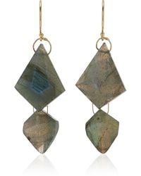 Ten Thousand Things - 18k Yellow Gold Labradorite Double Faceted Drop Earrings - Lyst