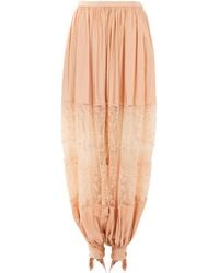 Chloé - Lace-Paneled Silk Poplin Balloon Pants - Lyst