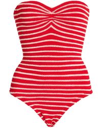 Hunza G - Brooke Strapless Striped Seersucker One-piece Swimsuit - Lyst