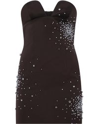 DES_PHEMMES - Crystal-embellished Bustier Mini Dress - Lyst