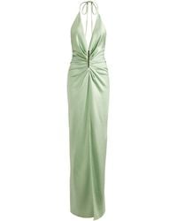 Silvia Tcherassi - Jenifer Draped Satin Maxi Halter Dress - Lyst