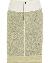 Bottega Veneta - Knit Cotton-blend Midi Skirt - Lyst