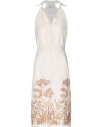 ANDRES OTALORA - Buritaca Embroidered Linen Midi Dress - Lyst