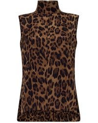 Adam Lippes - Varick Leopard-Printed Silk-Charmeuse Top - Lyst