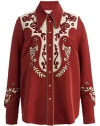 ALÉMAIS - Duke Embroidered Crepe Shirt - Lyst