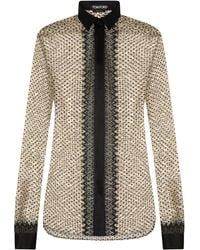 Tom Ford - Flocked Polka-Dot Lace Shirt - Lyst