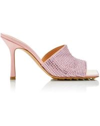 Bottega Veneta - Sparkle Slide Stretch Satin Sandals - Lyst