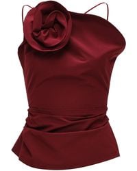 Magda Butrym - Rosette-Detailed Cotton-Silk Tank Top - Lyst