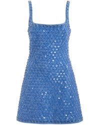 Jonathan Simkhai Ziva Crystal-embellished Crepe Mini Dress in White | Lyst