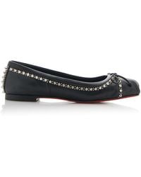 Christian Louboutin - Mamadrague Spiked Leather Ballet Flats - Lyst