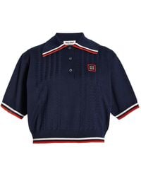 Miu Miu - Silk-Cotton Polo Sweater - Lyst