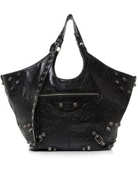 Balenciaga - Monaco Chain Crushed Leather Tote Bag - Lyst