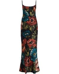 S.S.Daley - Willow Printed Silk-Satin Maxi Slip Dress - Lyst