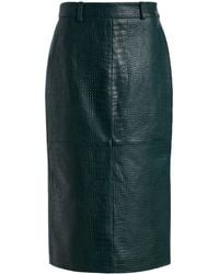 Frankie Shop - Taney Croc-embossed Leather Midi Skirt - Lyst